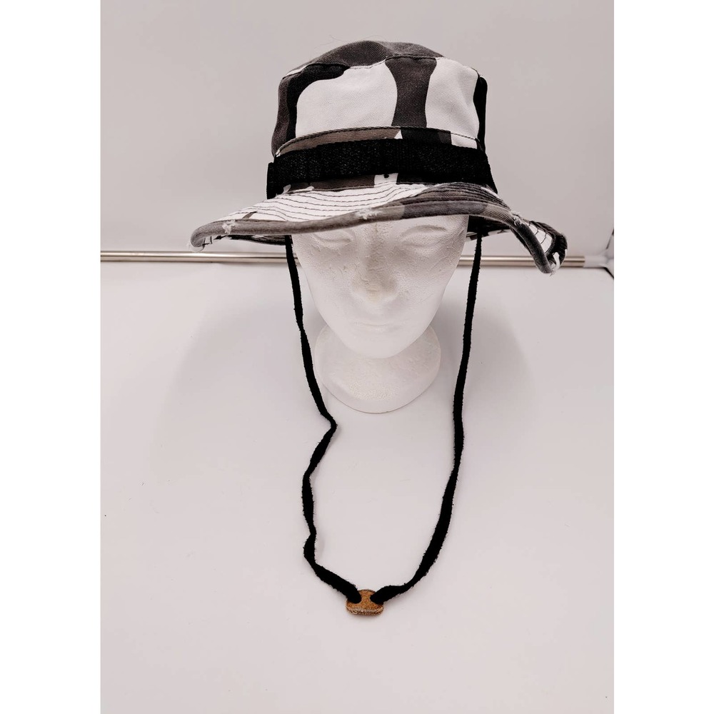 Dorfman & Pacific Co Distressed Gray Camo Bucket Hat w/ Holders Vents Med